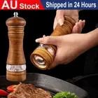 Wooden Salt and Pepper Grinder Manual Ceramic Herb Spice Mills Kitchen Tools AU