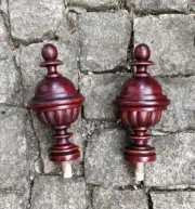 2 WOODEN FINIALS ANTIQUE CLOCK BECKER,LENZKIRCH,FMS,JUNGHANS...