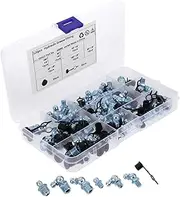 YOSADIER 120pcs Comprehensive Grease Fitting Assortment Kit with Dust Caps for Industrial Automotive Applications Quick Installation Diverse Compatible with Hydraulic Parts