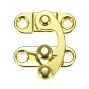Antique Right Latch Hook Hasp 33mmx28mm Swing Arm Latch Gold Tone 2 Pcs