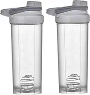 Shaker Bottles 2Pcs for Protein Mixes, 700ml Protein Shaker Bottle with Sturdy Screw Lid, Leakproof Shaker Cup Gym Shaker for Protein Shakes & Pre Workout-