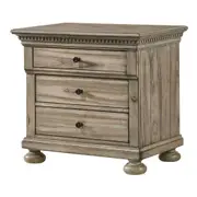 BT Boston Solid Timber 3 Drawer Bedsides - Provincial Grey