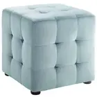 Modway Furniture Contour Tufted Cube Velvet Ottoman, Light Blue -EEI-3577-LBU