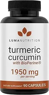 Turmeric Curcumin with Black Pepper - 95% Curcuminoids - 1950mg Per Serving - Premium Turmeric Supplement - with BioPerine for Max Absorption - Made in USA