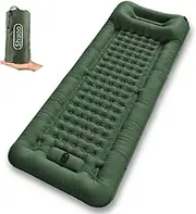 Shuoo Self-Inflating Sleeping Mat, 12 cm, Thickened 72 cm, Super Wide Camping Mattress, Ultralight with Foot Press Pump and Cushion, Air Mattress, Waterproof, Ultra Small Packaging for Outdoor Hiking
