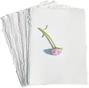 Acid Free Deckle Edge Paper Loose Leaf Sheets for Writing Calligraphy, Printing,