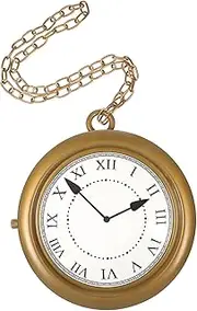 [TENDYCOCO] Clock Mechanical Pendant Watch Retro Pocket Watch Cosplay Pocket Watch Locket Necklace Funny Cosplay Necklace Choker Necklace for Men Roman Numerals Hanging Watch Plastic
