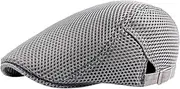 [Generic] Men Breathable Mesh Summer Hat Newsboy Beret Cap Cabbie Flat Cap Paper Cup Hat