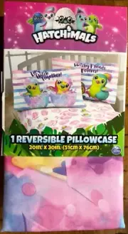 HATCHIMALS Hatchy Friends Forever Let's Hatch Together 1 REVERSIBLE PILLOWCASE