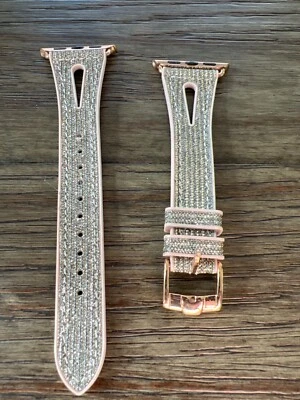 apple watch band 38mm sparkle silver with cream pink cast