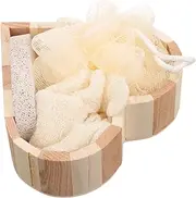Unique Heart Design Bath Brush Daily Exfoliating Body Scrub Cleanser Shower Bathing Tool Spa Accessory Present Set