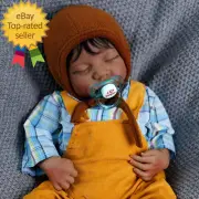 Lifelike Reborn Baby Dolls Black - 17-Inch Soft Full Body Realistic-Newborn Baby