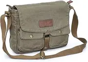 [GOOTIUM] Canvas Messenger Bag - Vintage Crossbody Shoulder Bag Military Satchel