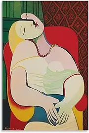Pablo Picasso《Dream》Canvas Wall Art Picasso Poster Pablo Picasso Prints Pablo Picasso Painting for Home Wall Decor Picture 40x65cmx1 No Frame