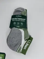 L.L. Bean Coolmax Nanoglide Multisport Athletic Socks 2 Pairs Men’s XL 13-15 USA