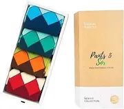 [pants & sox] Colorful Diamond Pattern Socks 4 Pairs Gift Set by Designer