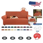 Elegant Stretch Loveseat Sofa Cover for 2 Cushion Sofas 55”-79” - Pureed Pumpkin