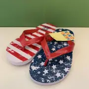 Harper Canyon Summer Flip Flop (Little Kid) Color RED WHITE BLUE FLAG Size 3M