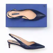 Stuart Weitzman Edith Maritime Blue Slingback Heels - Size 9.5 N