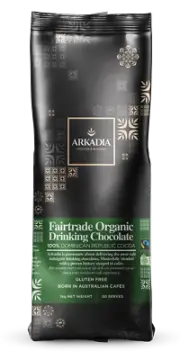 Arkadia Fairtrade Organic Drinking Chocolate 1kg, Perfect Hot or Cold, Vegan