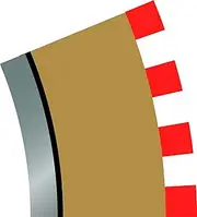 [Scalextric] C8280 Radius 2 Curve Inner Borders 22.5 Degree 1:32 Scale Slot Car Track and Accessories (4 Pieces)