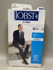 Jobst Men's Medical Compression Stockings Socks 15-20 mmHg Khaki Large Knee High