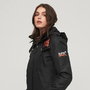 【Superdry】女裝 外套 防風防潑水 經典三層拉鍊款 MOUNTAIN WINDCHEATER 黑