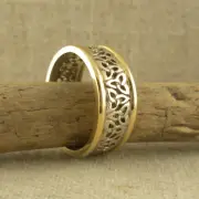 Irish 14K White and Yellow Gold Trinity Knot Wedding Ring SIZE 7 Ireland by Boru