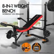 BLACK LORD Weight Bench 8in1 Press Multi-Station Fitness Home Gym Station 80CM Frame Width