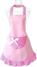 Cute Girls Bowknot Funny Aprons Kitchen Restaurant Women's Cake Apron with Pocket