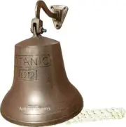 Antique Titanic 1912 Brass Ship Bell Wall Mounted Bracket Nautical Home Decor
