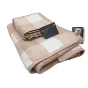 Target Home Brenn Gingham 2Pce Cotton Pink Bath Towel & Hand Towel Set NEW