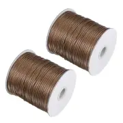 2pcs Beading Thread Bracelet Weave Craft Cord 1.5mm 158M/Roll, Brown