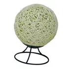 USB Bedside Light Energy Saving LED Rattan Ball Table Lamp With Metal Base For