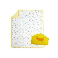 在飛比找Coupang 酷澎優惠-PiYOPiYO 黃色小鴨 造型幾何雙面被加枕禮盒
