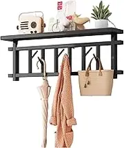 Coat Rack Shelf Wall Mounted, Entryway Coat Hanger, 70/80CM Wall Floating Shelf with Hat Rack, for Kitchen, Bedroom, Bathroom(70cm)