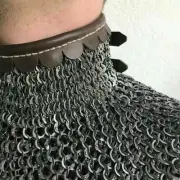 Mild Steel Chainmail Flat Ring Dome Riveted 9 mm Collar CH019