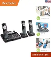 DECT 6.0 Expandable Cordless Phone with Bluetooth Connect to Cell, Smart Call...