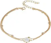 [Tummy Tub] Bracelets,Bracelet Jewellery,Anklet String Charm,Pet Remembrance Bracelet Women's Anklets Filled with Personalized Anklets Beach Feet Jewelry Gift 2 Layer Anklet Simplicity Anklet Initial Bracelet