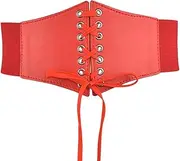 [FANGXIN] Waist Corset for Women Retro Elastic Lace-up Wide Waist Cinch Belt Waspie Belt for Dresses