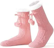 [PEBLFA] Women Slipper Socks Winter Thick Fleece Lined Warm Thermal Thick Fluffy Comfy Non Slip Home Socks