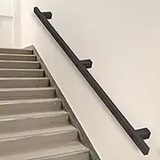 Stair Handrails Black, Wall Mount Hand Railings for Stairs Indoor Outdoor, Non-Slip Staircase Handrail Banister Rail Support Kit for Corridor/Villa/Lofts/Patio - 2m/2.5m/3m/3.5m/4m/5m(18ft/540cm)