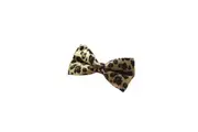 Mens Gold Leopard Print Patterned Bow Tie