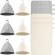 FwQoFvk 6 Set Felt Sauna Set, Felt Sauna Hat Heat Insulation Sauna Mat, Sauna Cap Felt Sauna Pad, Head Protection Vaporarium Hat, Sauna Shower Bath Steam Room Accessories for Home