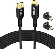 8K DisplayPort to HDMI Cable 15 Feet, DP 1.4 to HDMI 2.1 Video Cord (8K@60Hz,4K@120Hz), Uni-Directional Braided Monitor Cord, Support Dynamic HDR, HDCP 2.3, DSC 1.2, for RTX 3090, RX 6900, PC, AMD