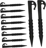 MOLUCKFU 10pcs Plastic Tent Pegs Heavy Duty Ground Stakes for Camping Sturdy and Lightweight Outdoor Fixing Tent Nails Windy Conditions