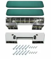 RestoParts Dark Turquoise Front Armrest Base/Pad Kit 1961-64 Tempest 1964 GTO