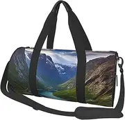 Sports Gym Bag for Women Men Travel Duffel Bag Tote Weekender Bag Norwegian fjords Carry on Overnight Bag for Travel Swimming Fitness Workout Sports Duffle Bag, Black, One Size