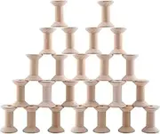 24Pcs Wooden Empty Thread Spools Large Unfinished Wood Spools Wire Weaving Bobbins for Arts Crafts Cord Roll Multicolor132 24Pcs