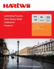 A3 Theral Hot Laminating Pouches Thick Film 250 Micron - 60 Sheets Hartwii 125x2